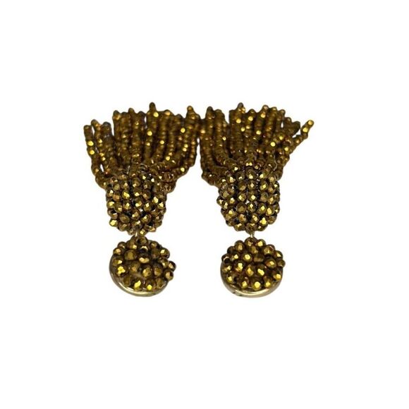 J Crew - “Faceted Tassel Earrings”, Gold Plated - NWT, One Size, Gold - Picture 5 of 7